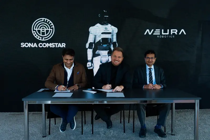 NEURA Robotics CEO David Reger signs a MoU with Sona Comstar