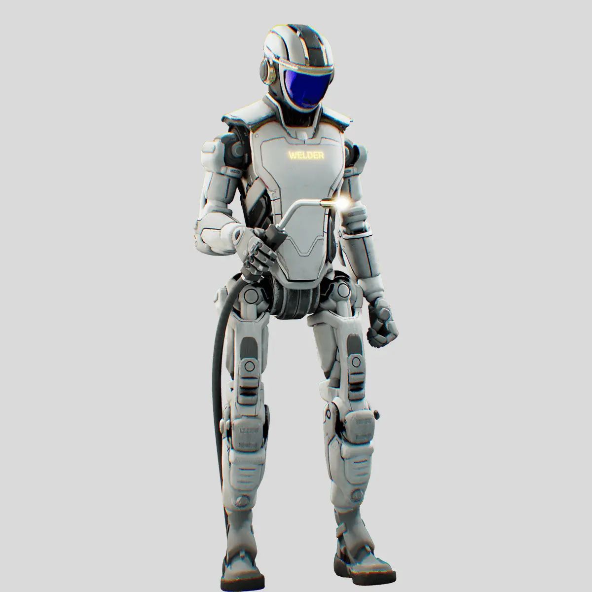 Conceptual render of a Persona AI humanoid robot welding