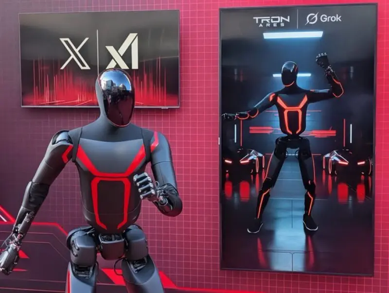 Tesla Optimus shows off kung fu skills at the red carpet at the Tron Ares premiere in Hollywood