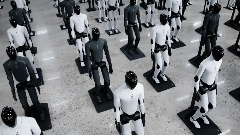 Figure humanoid robots on a production floor and working in a home