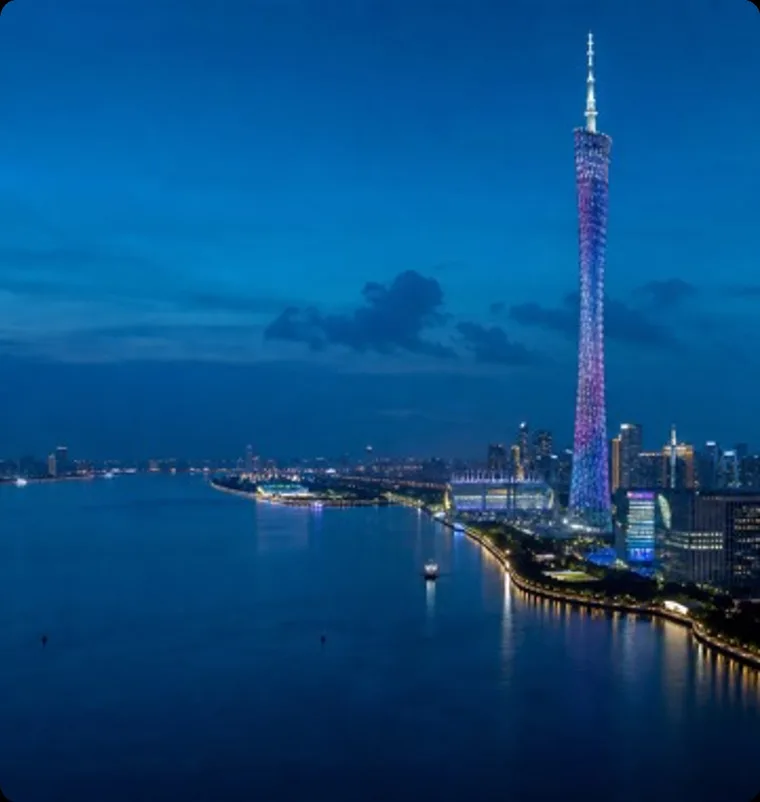 Canton Tower beside the Pearl River in Guangzhou