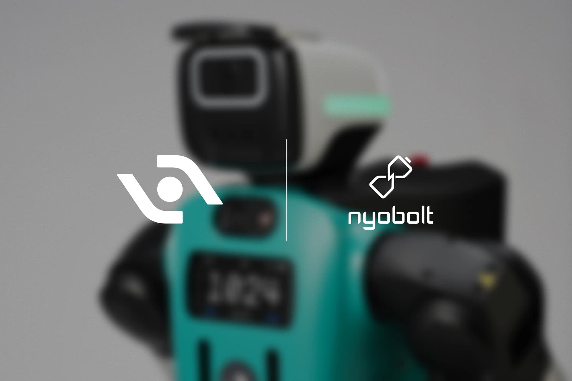 Agility and Nyobolt logos over a blurred image of the Digit 5 humanoid robot.