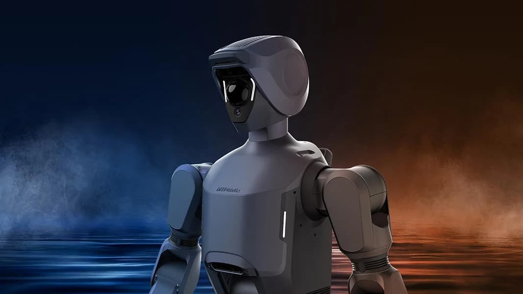 An illustration of Deep Robotics all-weather humanoid robot DR02