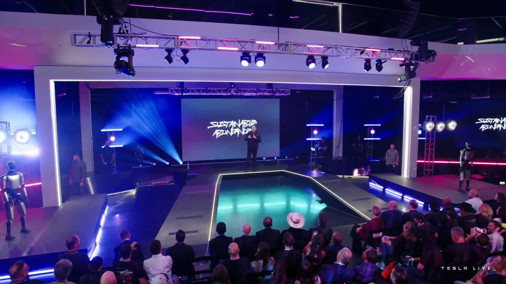 Elon Musk talking about ramping Optimus production at the Tesla shareholders meeting in November 2025