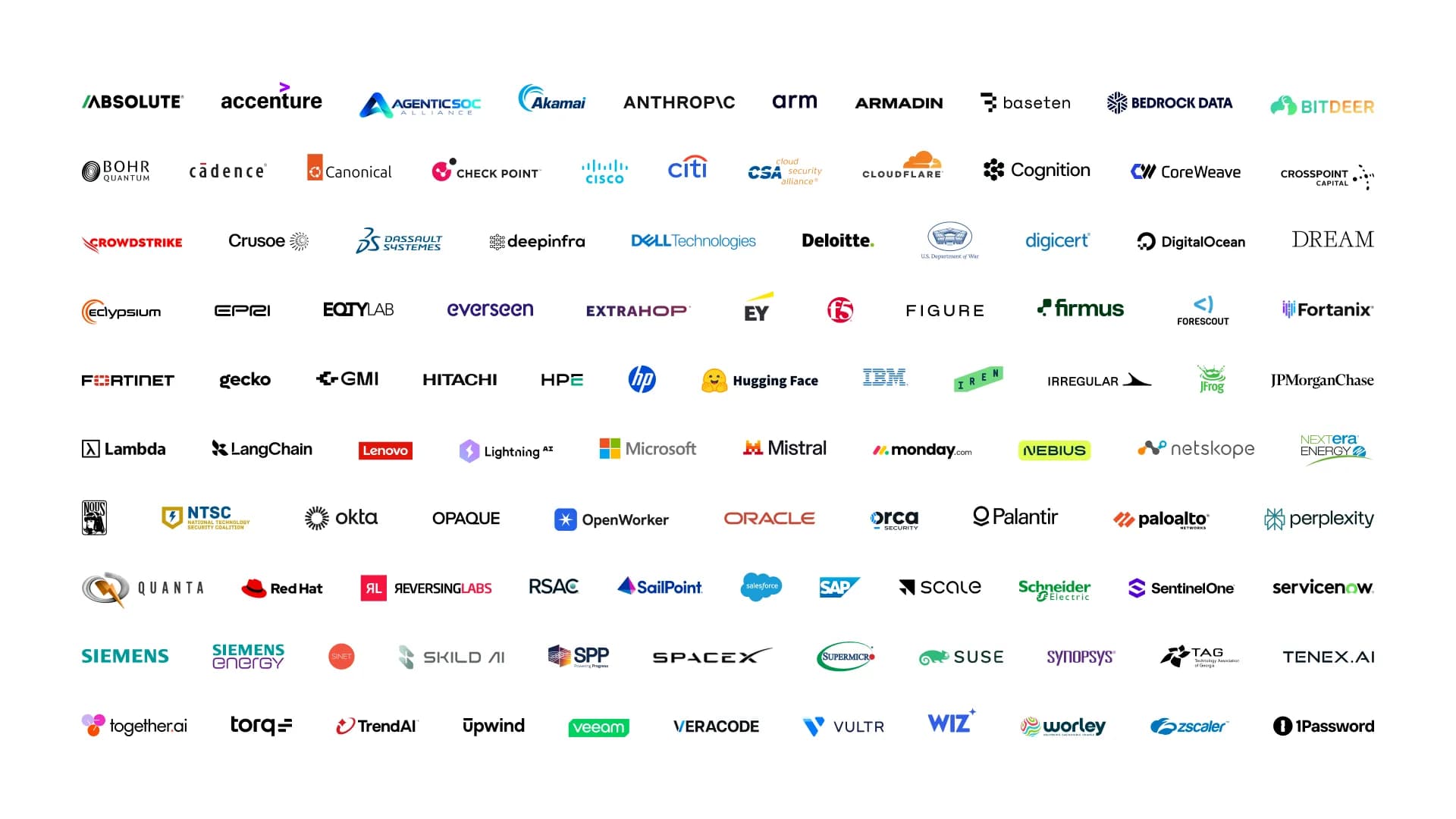 Grid of logos representing NVIDIA Open Agent Safety Platform supporters, including Figure, Gecko Robotics and Skild AI.