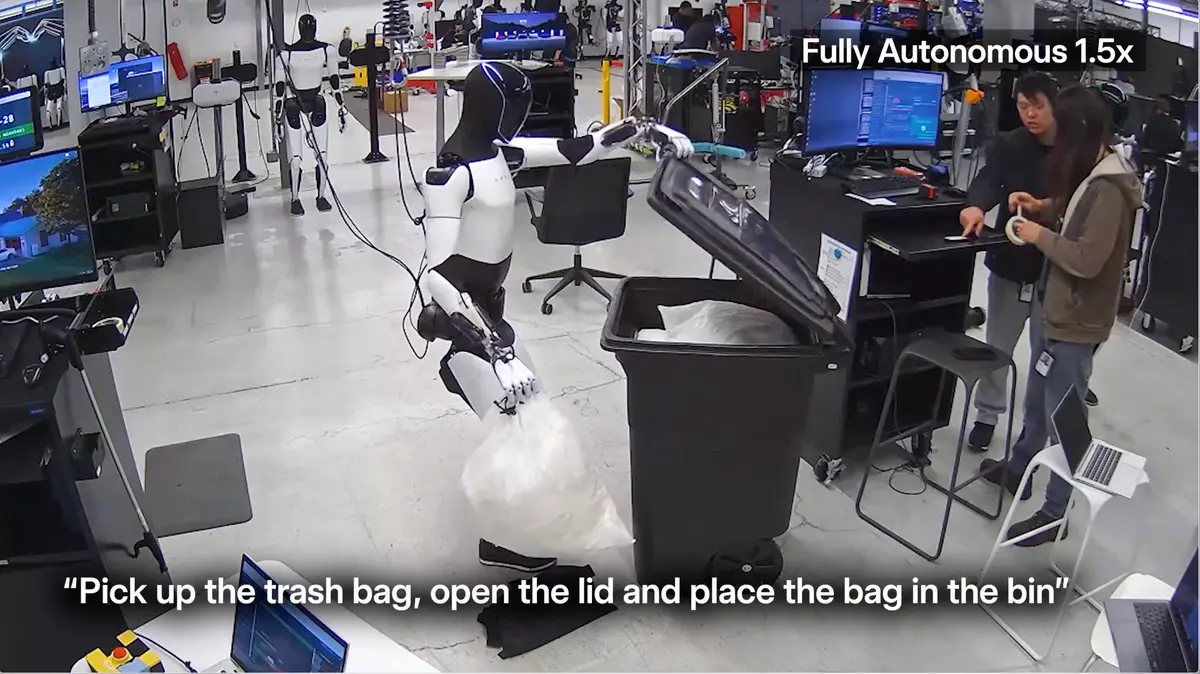 Tesla's Optimus Learns New Tricks: Autonomously Performing Chores by Watching Humans