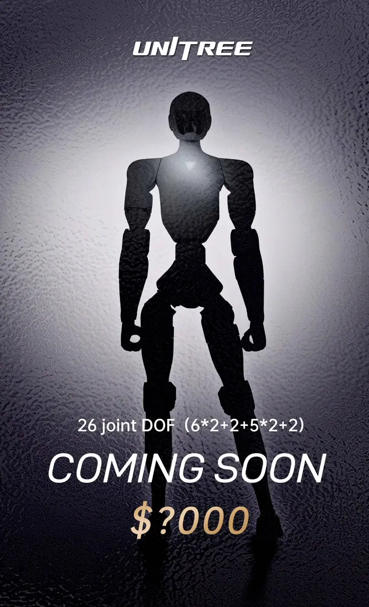 Unitree Teases New 26-DOF Humanoid Robot, Hints at Sub-$10,000 Price